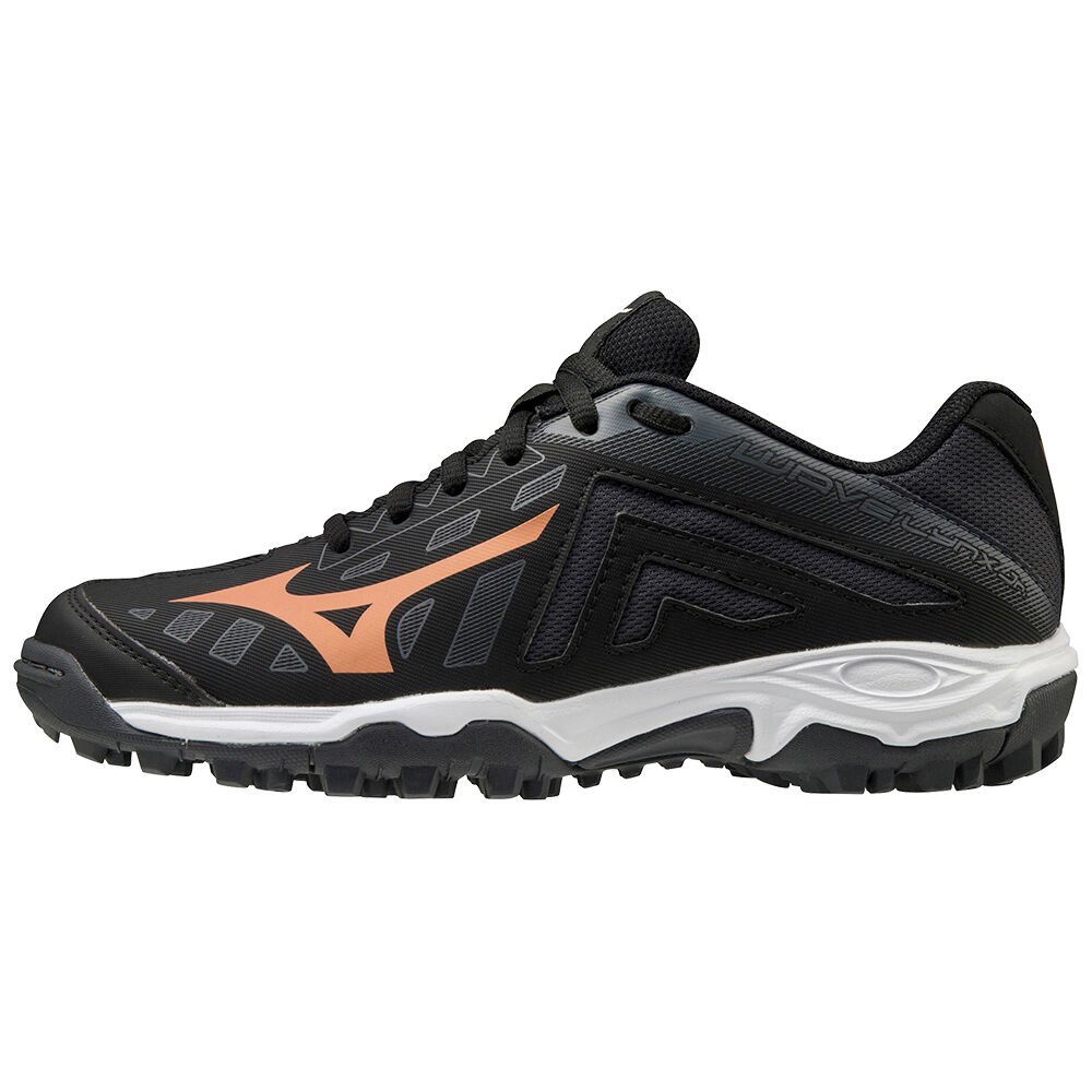 Womens Mizuno Wave Lynx Hockey Shoes Black/ White Philippines (TPFCBD926)